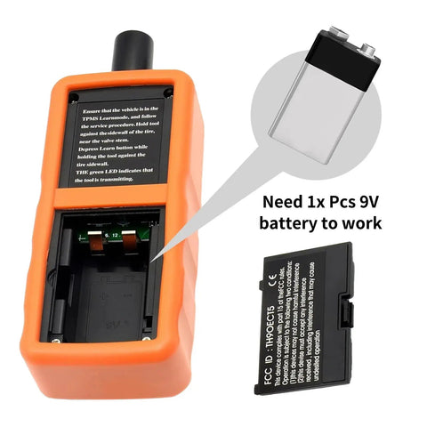 Professional TPMS Relearn Tool For Tire Pressure Monitor Activation And Universal Sensor Reset with 9V battery compartment.