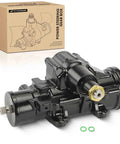 Top Notch Direct Fit Power Steering Gearbox Replacement Fits Chevrolet C1500 C2500 Suburban with black housing and fittings.