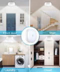 Wireless Motion Sensor LED Ceiling Light With USB Rechargeable Battery, 6500K Daylight Output in different home areas