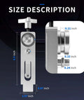 Size description diagram of Tubing Bead Roller for Copper, Aluminum, and Thin Steel Piping, compact silver tool with measurements shown