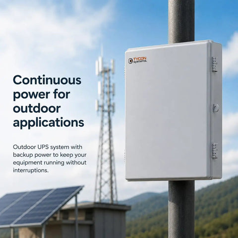 Heavy Duty 12 Volt 36 Ah SLA Power Bank With 432 Wh Storage And 100 Watt Continuous Draw mounted outdoors for backup power.