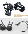 1 Pair Bike Pedals With Toe Clip And Strap For Indoor Outdoor Cycling, Rugged Toe Clips Cage For Road And Mountain Bikes, MTB Ready, Adjustable Nylon Straps, Black displayed in three parts