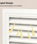 Slick Aluminum Louvered Access Panel For Drywall And Ceilings With Concealed Switch Hides Wiring And Piping Solid Feel No Sweat Install 13.7 X 23.6 Inches Multi Purpose showcasing angled design for enhanced ventilation.