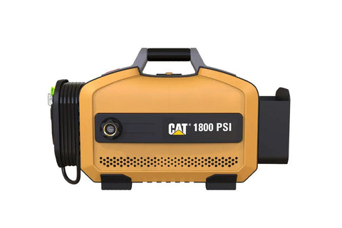 Electric Pressure Washer 1800 PSI 2 GPM With Foam Cannon, compact yellow body with hose and handle, side view