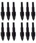 Pro Grade 100 Grain Field Points For Target Practice And Hunting Arrows, 12 Pack, stainless steel screw in field tips, black