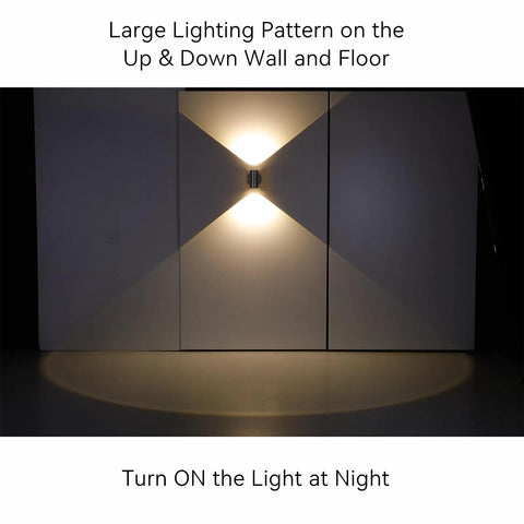 Outdoor Black Wall Sconce Light Up Down 7W LED Dimmable Exterior Wall Fixture IP65 Waterproof Aluminum Cylinder For Porch Garage Patio Perfect For Front Porch Backyard Deck Ambience And Durable Exterior Lighting All Weather Ready