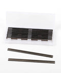 Heavy Duty Jointer Knives And Planer Blades, HSS Double Edged Cutters, 10 pack in case with two blades displayed.