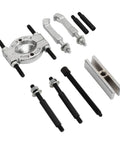 Heavy Duty 9 Piece Bearing Puller Set Crafted From Strong Steel To Beat Out Stubborn Wheel Hubs And Axles Effortlessly Solid Tool Kit Designed For Real Garage Work Includes Sturdy Storage Box To Keep Everything Organized And Ready For Any Job, 9-piece steel bearing puller set with splitter and screws