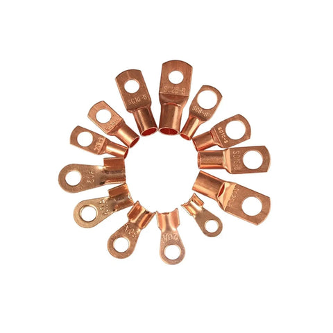Premium 130Pcs Assortment Kit Featuring SC6-25 Copper Ring Lugs And OT Terminals For Battery Crimping Welding Connectors Heavy Duty 10A To 50A Wire Soldered Terminals That Totally Get The Job Done Right, copper ring lugs set