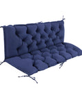 Waterproof Porch Swing Cushions For Outdoor Furniture Navy Blue 60x40x4 Inch 3 Seater Bench Seat Cushions For Patio Glider Settee Loveseat Wicker