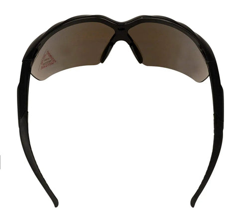 Front view of Blue Mirror Safety Glasses With UV Protection Anti Scratch And Anti Fog Coating Impact Resistant Windproof Eyewear.