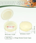 5 Mm Beige Hinged Screw Covers, Plastic Shutter Caps With Fold Snap Washer, 100 Pack, dimensions and size illustration