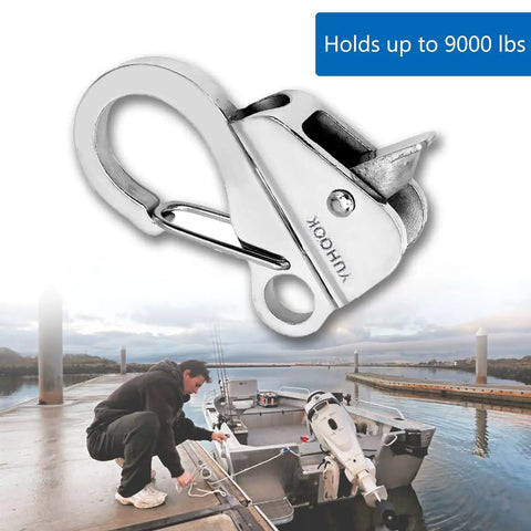 Stainless Steel Boat Anchor Hook Knotless System 2 Pack With Beefy Heavy Duty Cam Cleat Rope Lock, 9000 Lbs Load, Quick Release, Fits Three Eighths To Five Eighths Inch Rope, Perfect For Kayaks Pontoon Boats Jon Boats And Marine Camping.