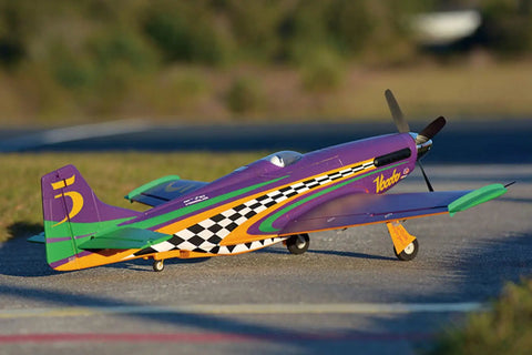 6 Channel RC Plane For Adults With 1100mm Wingspan P51 Mustang Voodoo Hobby RC Plane on outdoor runway