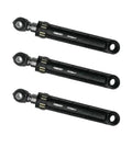 Heavy Duty Drum Washer Shock Absorber Compatible With Siemens Home Units, three black shock absorbers viewed from the side.