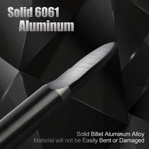 Close-up of solid 6061 billet aluminum material used in 5.5 Inch Universal Car Antenna Replacement for Ford, Dodge, Chevrolet, GMC, Jeep and Toyota Trucks.