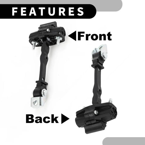 Opel Grandland X Front Left And Right No Nonsense Door Check Strap with Multi Level Opening Limiter, front and back view