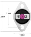 Rollout Furnace Limit Switch 47 22861 01 L350 2 Pack SPST Bimetal Temperature Control dimensions 0.94x1.18x0.81 inches