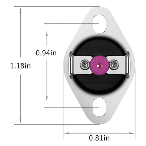 Rollout Furnace Limit Switch 47 22861 01 L350 2 Pack SPST Bimetal Temperature Control dimensions 0.94x1.18x0.81 inches