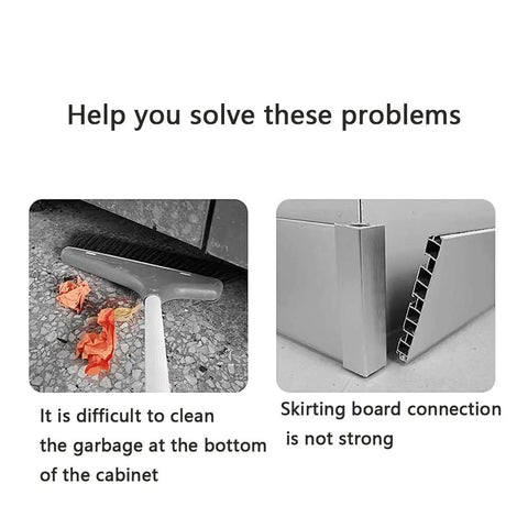Heavy Duty 10 Pack Toe Kick Clips For Cabinet Leveler Legs With Snap On Plastic Brackets For 1 Inch Furniture Feet And Kitchen Plinth Skirting Board No Sweat Setup solving cabinet cleaning and skirting board issues.