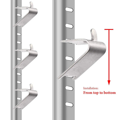16 Pieces Refrigerator Shelf Clips And Freezer Shelf Supports Stainless Steel Replacement Buckles For Fridges Easy Install Keeps Racks Secure For 920158 Model showing installation on rack