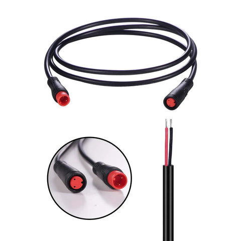 Waterproof Extension Cable Kit For Electric Bicycles showing 2Pin connectors with red tips and 50Cm length for universal compatibility.