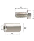 Heavy Duty Standoff Screws For Wall Mount Acrylic Picture Frame Hardware And Sign Holder With Slick Silver Finish Crafted From Rust Proof 304 Stainless Steel Rock Solid For Indoor Outdoor Exhibition Display Includes Eight Pieces, showing details and dimensions of screws and standoffs.