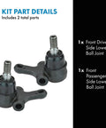 Front Lower Ball Joint Set For Driver And Passenger Sides Compatible With 1990 2005 Mazda Miata MX 5 NA NB Direct Fit OE Replacement For Smooth Steering Solid Suspension And Bolt On Durability, 2-piece set