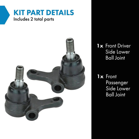 Front Lower Ball Joint Set For Driver And Passenger Sides Compatible With 1990 2005 Mazda Miata MX 5 NA NB Direct Fit OE Replacement For Smooth Steering Solid Suspension And Bolt On Durability, 2-piece set