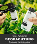 Kid Friendly Pocket Microscope Kit With High Magnification 2026 Educational Mini Microscope used on leaf outdoors