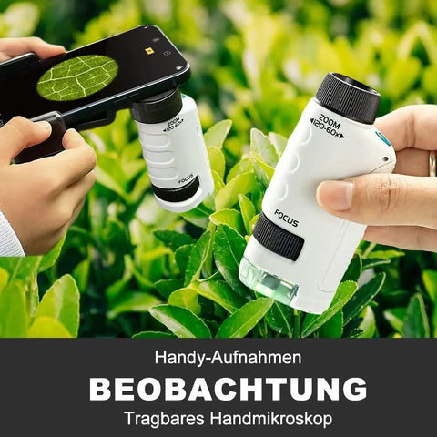 Kid Friendly Pocket Microscope Kit With High Magnification 2026 Educational Mini Microscope used on leaf outdoors