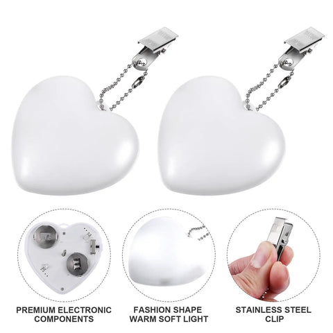 Two Pack Heart Shape Purse Lights With Sensor Illuminator For Handbags Battery Powered Night Light To Help You Find Items Fast