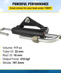 Front Mount Hydraulic Steering Cylinder HC4645H For Outboard Boats Up To 150HP shown with specifications