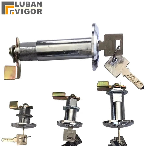 Extended Type Safe Deposit Cam Lock Cylinder For Cabinets With Reversible Stop Cams Non Key Retaining Rustproof Waterproof