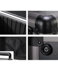 Close-up details of Heavy Duty Aluminum Tool Organizer Case With Weather And Dent Resistant Build Double Key Lock Padded Dividers