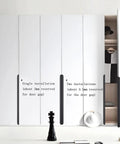 Hidden Door Knob Set With Concealed Handles For Cabinets And Wardrobes installed on a white wardrobe, highlighting door gap spacing.