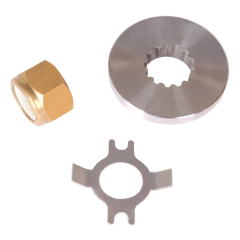 Mercury Outboard Prop Shaft Nut Kit With Thrust Washer And Tab Washer For 25 HP Through 70 HP Engines Easy Install 13 Tooth Spline Fits 73345 92647M