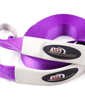 Purple Beefy Winch Extension Strap For Tough Recovery 9900 Lbs Breaking Strength, folded with reinforced loops visible