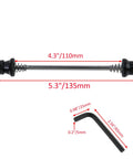 Locking M5 Hex Bike Wheel Skewers Quick Release Anti Theft Set With Hex L Wrench, 4.3 inch inner width, size labeled