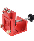 Red Versatile Pocket Hole Jig Tool Kit For DIY Woodworking With Joint Angle Guides, pro grade aluminium design.