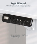 Digital keypad for Massive 63 X 28 Electric Standing Desk Built With A Badass Four Leg Frame with height adjustment settings.