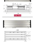 Beefy Linear Guide Motion Module Rail for CNC Tables With Nema 23 Stepper, 1610 Ballscrew, 50mm Travel, Ultra Precise 0.03mm Accuracy, 0 to 50mm per second Speed, 60kg Horizontal Load, 15kg Vertical Load, Ideal for DIY CNC and Robotics, 220mm size top view