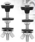 Stainless steel toilet bolts kit with washers for tank-to-bowl connection, heavy-duty and rust-resistant design for secure and leak-proof installation.