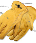 Rough Rider Premium Leather Driver Gloves With Elastic Back Gold Cowhide Medium Pack Of 12 Durable Work Gloves for grip comfort.
