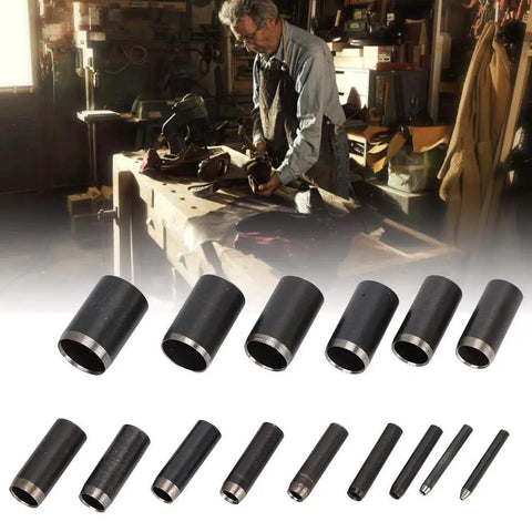 V Shape Punch Set For Leather Belt Perforation Stainless Steel Tail Cutter With Round Holes For DIY Projects in workshop