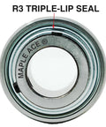 Front view of MAPLE ACE UC207-20 insert bearing with R3 triple-lip seal and 1-1/4 in bore