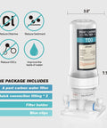 Inline Post Water Filter Removes Chlorine And VOCs Improves Taste With Quick Connect for kitchen installation and setup.