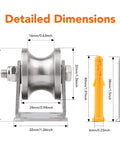 Detailed view of Two Pack Groove Wheel Pulleys For Wall Mount Cable Pulley Systems In 304 Stainless Steel With Duplex Bearings Includes Screws