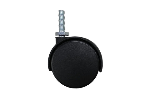 2 Inch Twin Wheel Office Chair Caster With 5 16 Inch Threaded Stem Diameter 75 Lb Load Capacity Per Caster Black Swivel Wheel