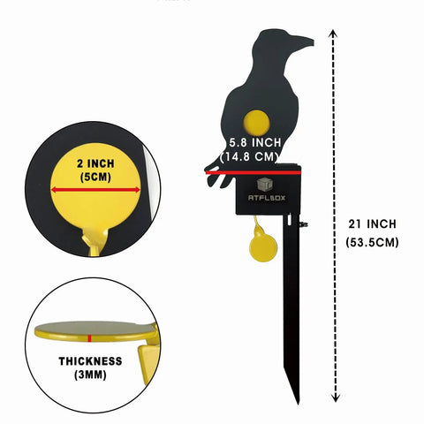 Auto Reset Metal Eagle Target For Air Rifles Outdoor Backyard Plinking Practice For 177 And 22 Caliber Pellets with size details